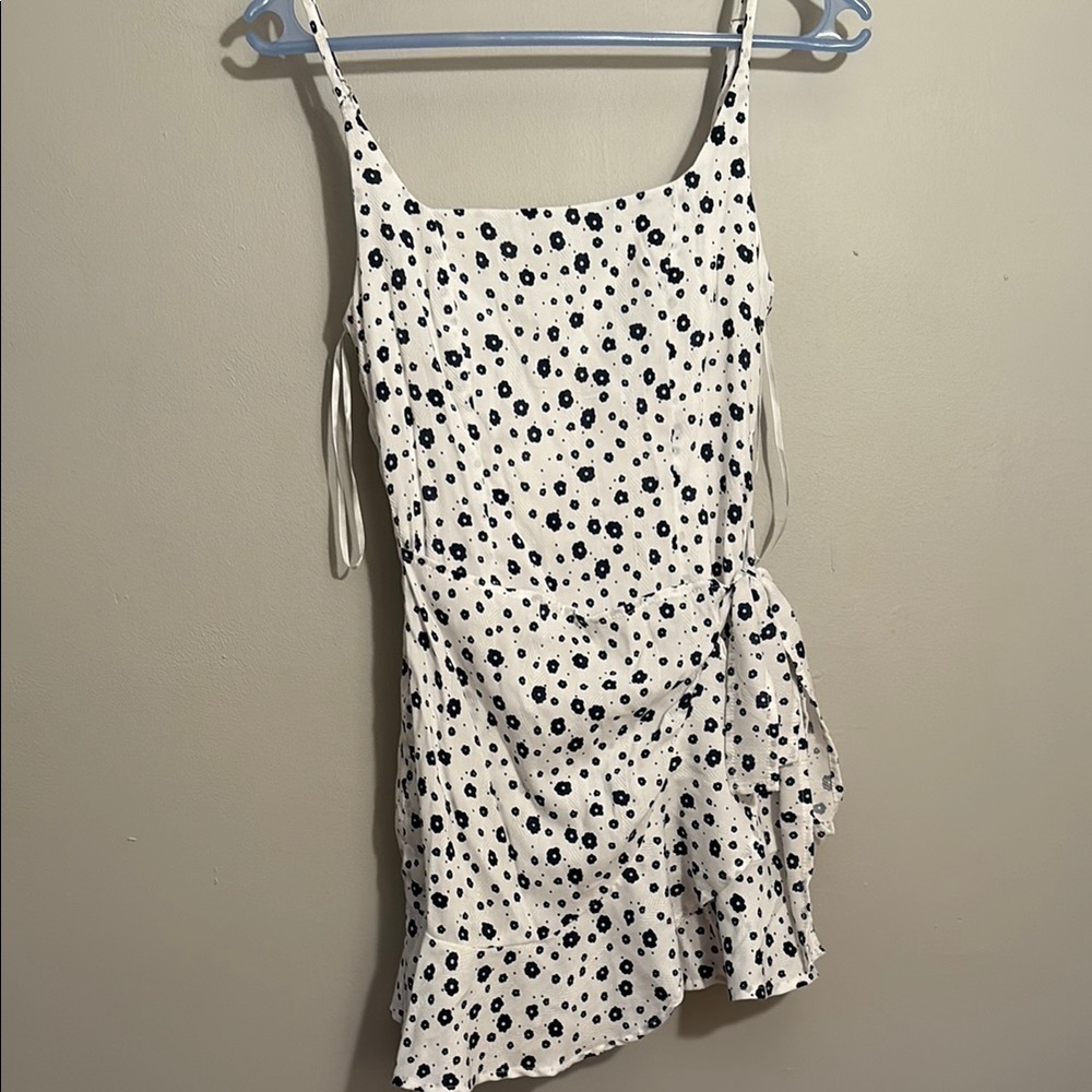 Princess Polly Black and White Ruffled Wrap Sundress